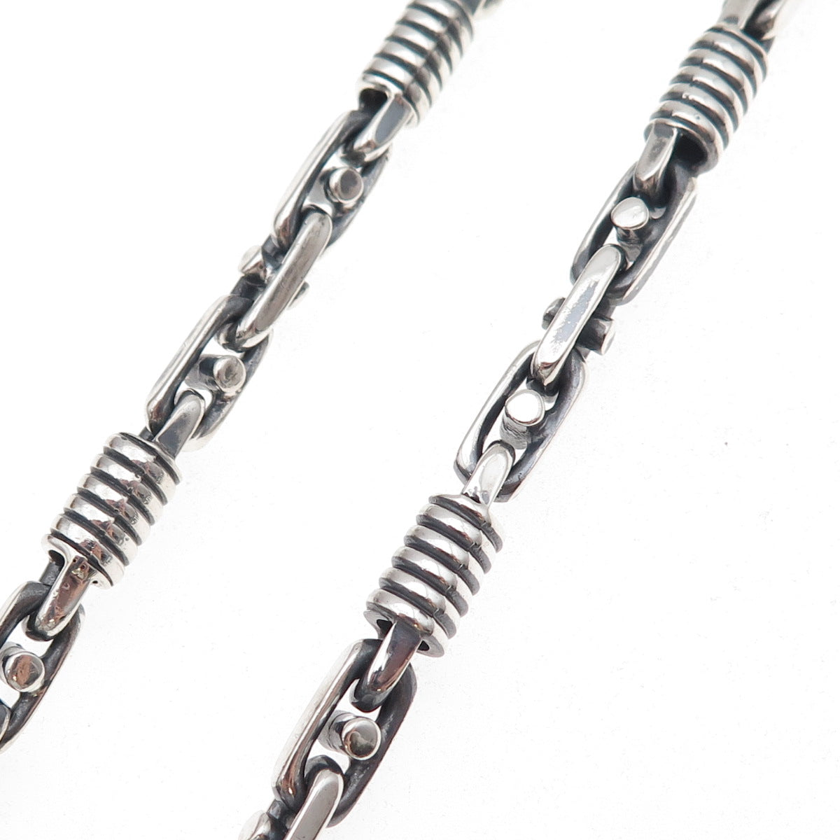 Braccio 925 Sterling Silver Vintage Anchor Chain Necklace 22"