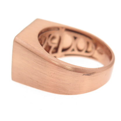 Badel 925 Sterling Silver Rose Gold Plated Real Black Diamond Ring Size 10.5