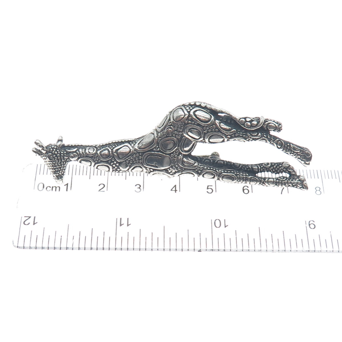 925 Sterling Silver Vintage Mexico Giraffe Oxidized Pin Brooch