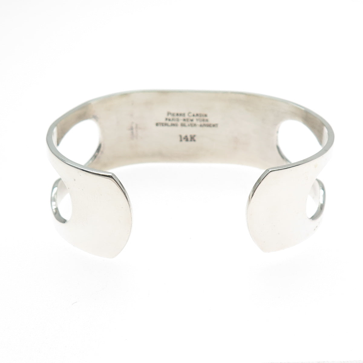 PIERRE CARDIN 14K Yellow Gold & Sterling Silver Vintage Letter A Bracelet 6.25"