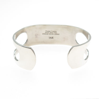 PIERRE CARDIN 14K Yellow Gold & Sterling Silver Vintage Letter A Bracelet 6.25"