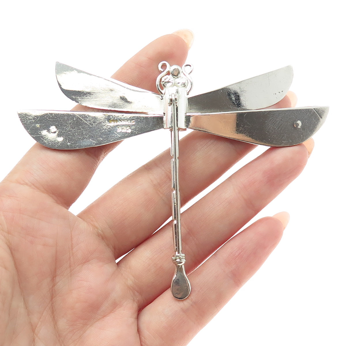 925 Sterling Silver Vintage Dragonfly Pin Brooch