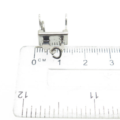 CARL ART 925 Sterling Silver Antique Art Deco Sewing Machine 3D Pendant