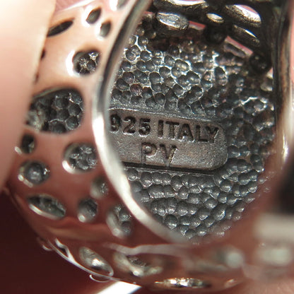 925 Sterling Silver Vintage Italy Satin Finish Oval Signet Ring Size 6