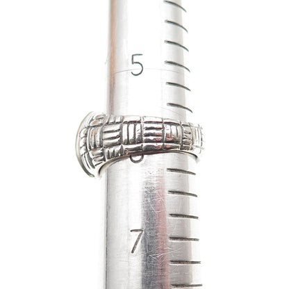 ESPO Joseph Esposito Sterling Silver Vintage Ribbed Dome Oxidized Ring Size 6