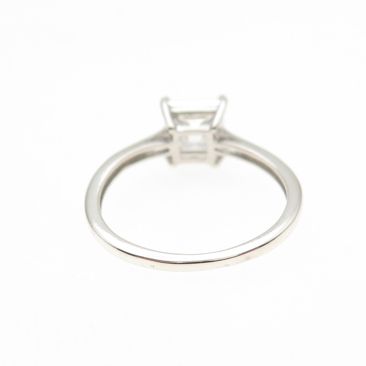 Chuck Clemency 925 Sterling Silver Princess-Cut C Z Engagement Ring Size 6