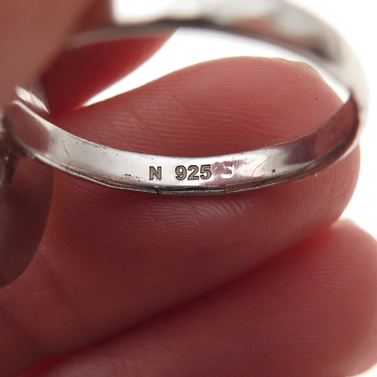 925 Sterling Silver Vintage Love Disc Ring Size 8.25