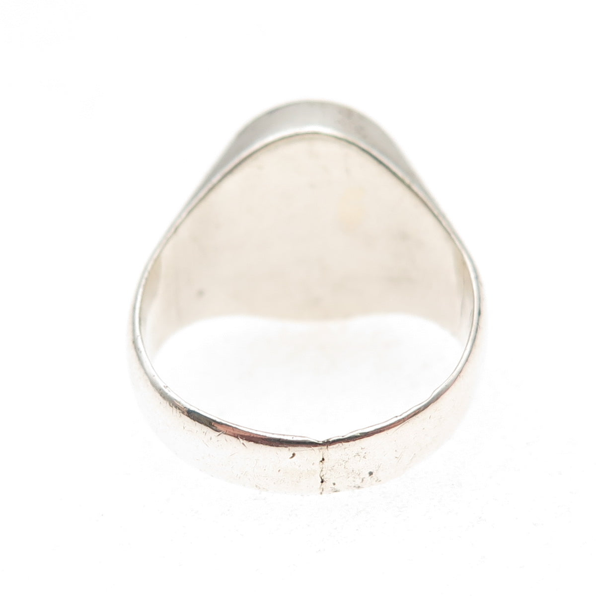 800 Silver Antique Art Deco Engraved MR Monogram Signet Ring Size 8.5