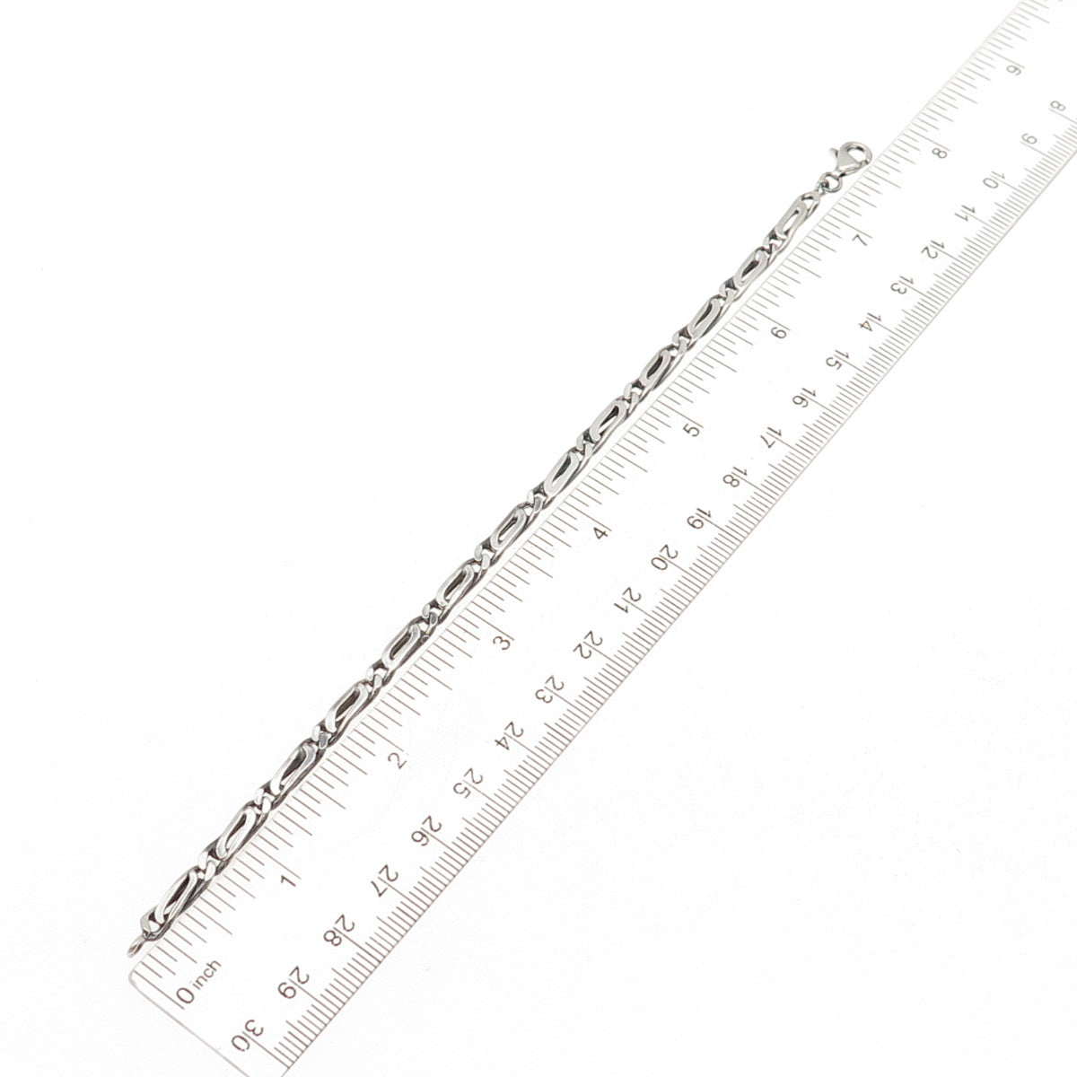 925 Sterling Silver Vintage Paperclip Link Oxidized Bracelet 7.25"