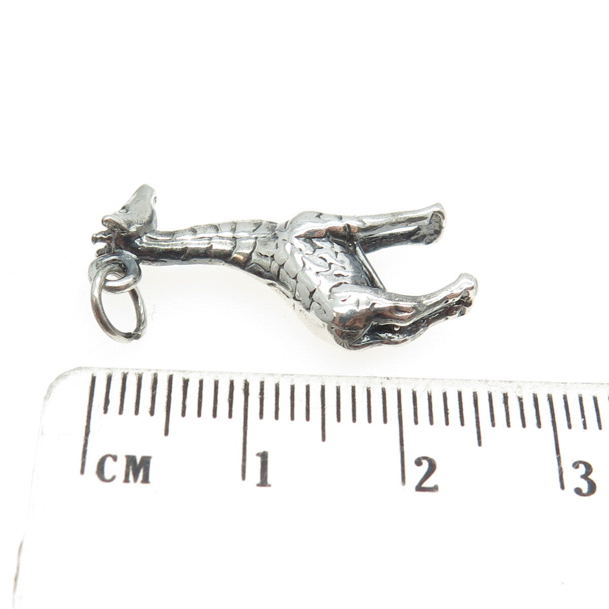 925 Sterling Silver Vintage Giraffe 3D Pendant