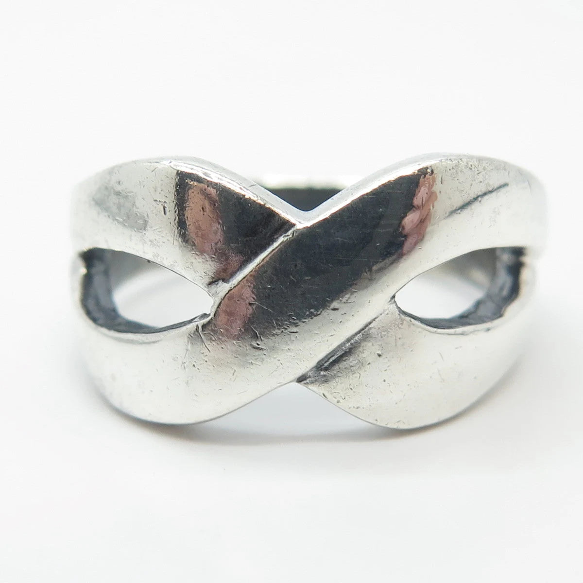 925 Sterling Silver Vintage Infinity Ring Size 8.25