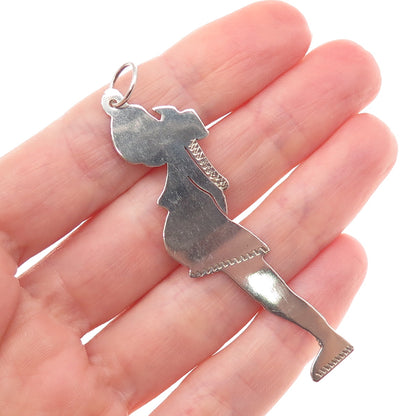 900 Silver Vintage Goofy Cartoon Character Charm Pendant