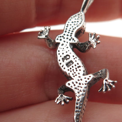 Charles Winston 925 Sterling Silver Vintage Lizard Oxidized 3D Charm Pendant