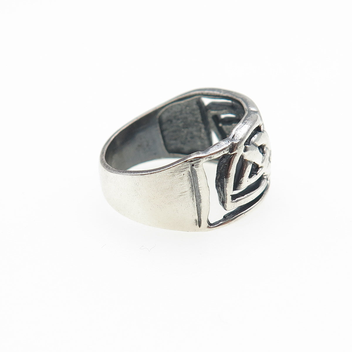 925 Sterling Silver Vintage Celtic Knot Oxidized Ring Size 6.25