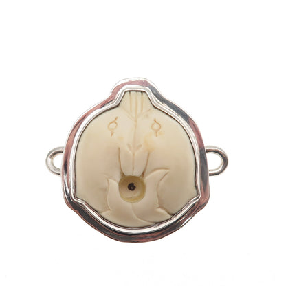 Tabra 925 Sterling Silver Vintage Modernist Centerpiece Pendant (missing stone)