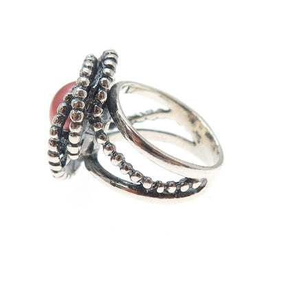 DIDAE 925 Sterling Silver Vintage Israel Real Pearl Twisted Oxidized Ring Size 5