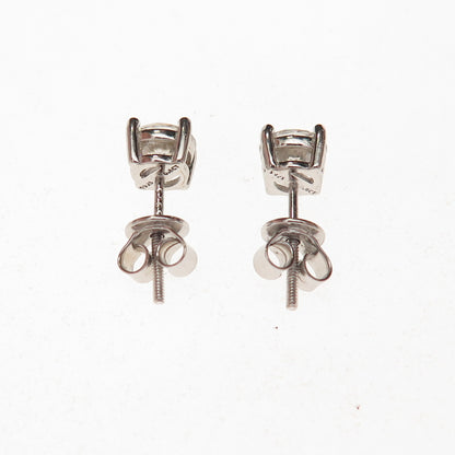 925 Sterling Silver Real Round-Cut Moissanite Approx. 0.6ct Stud Earrings