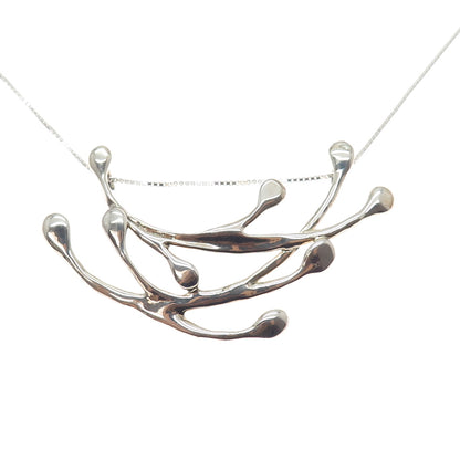 HAGIT GORALI 925 Sterling Silver Vintage Modernist Box Chain Necklace 24"