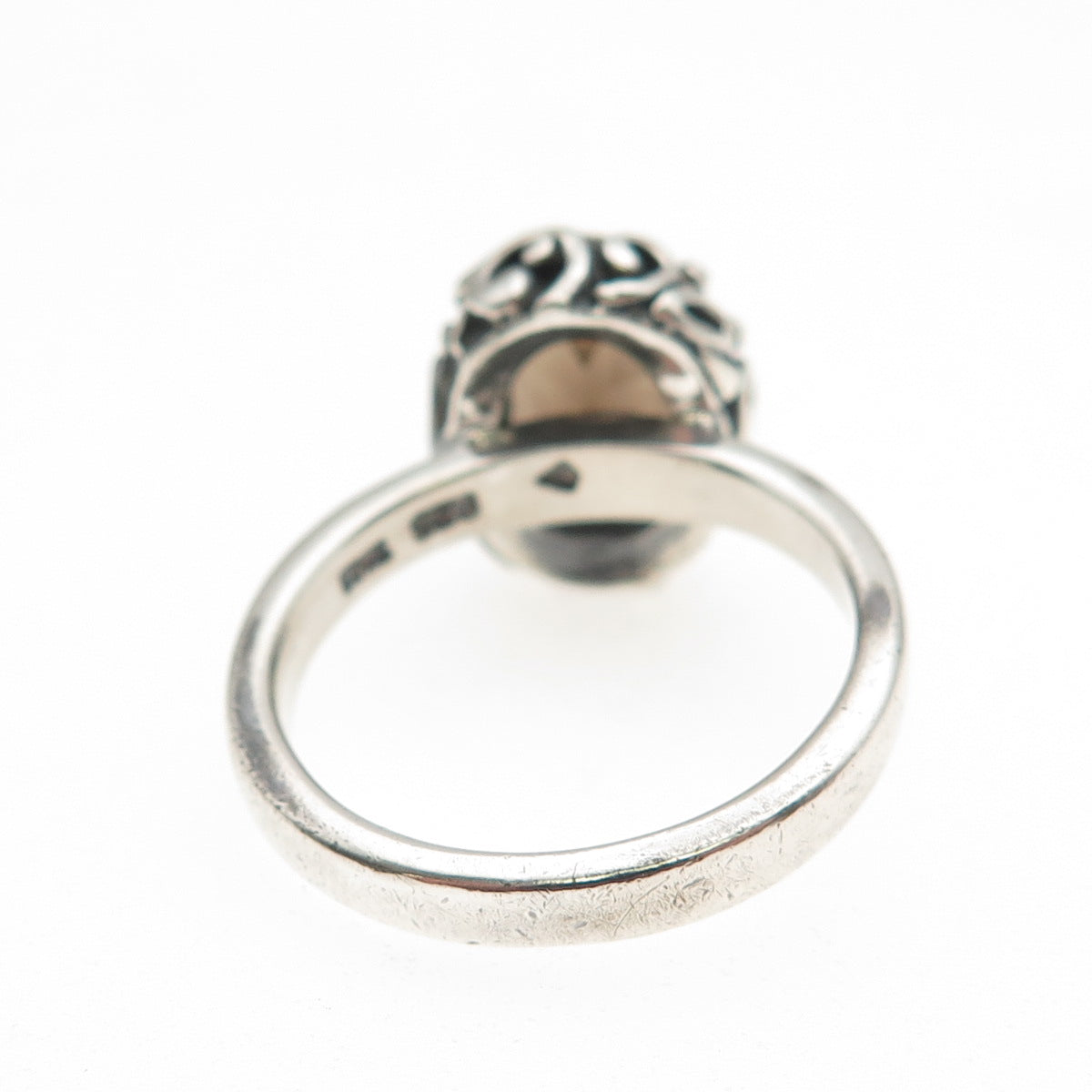 Silpada 925 Sterling Silver Vintage Real Smoky Quartz Swirl Ring Size 8
