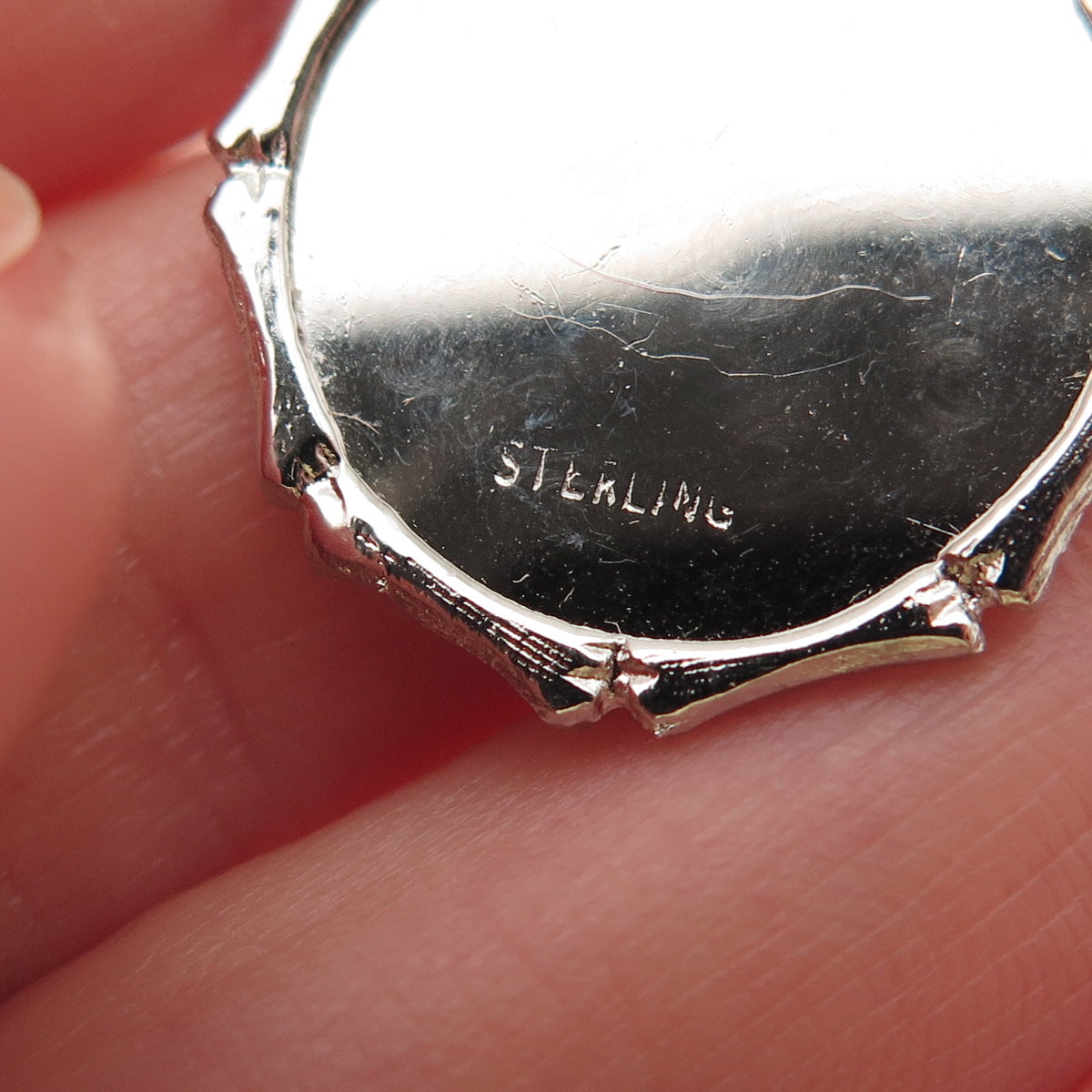 925 Sterling Silver Vintage Rhinestone Merry Christmas Tree Charm Pendant