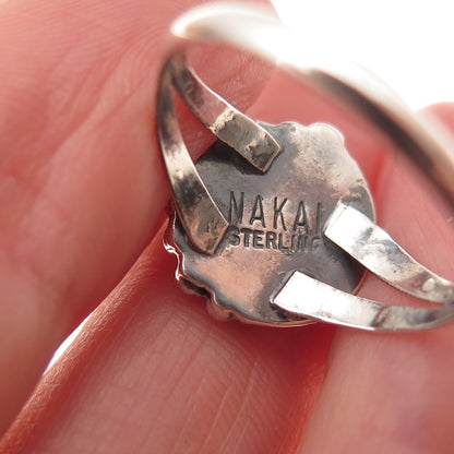 Gilo & Grace Nakai Navajo Old Pawn Sterling Vintage Abalone Shell Ring Size 7.75