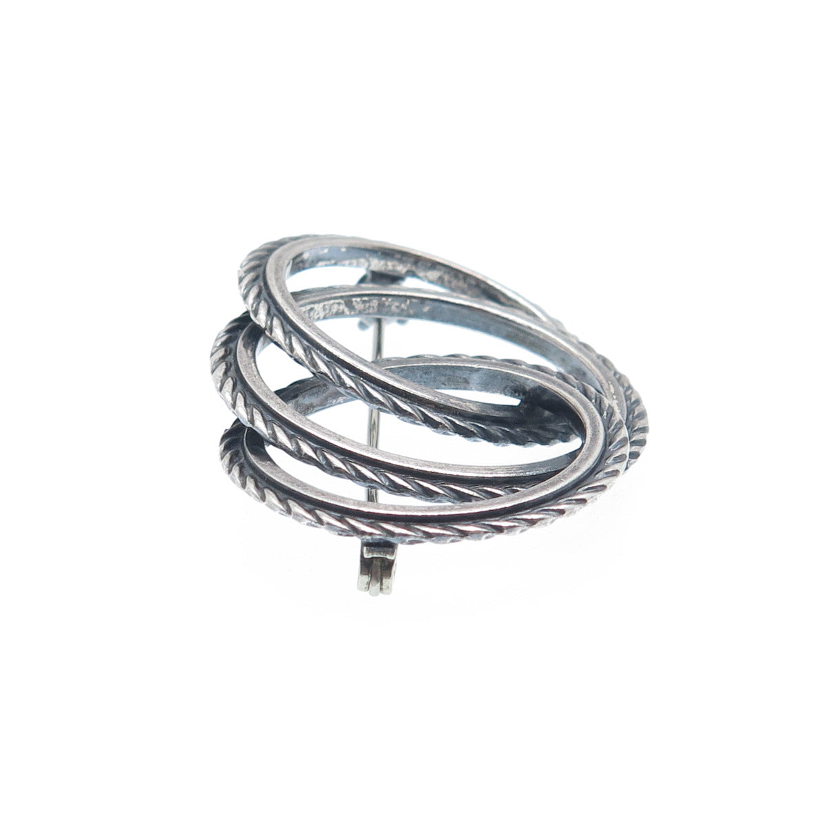 DANECRAFT FELCH & CO. 925 Sterling Silver Vintage Interlocked Circles Pin Brooch