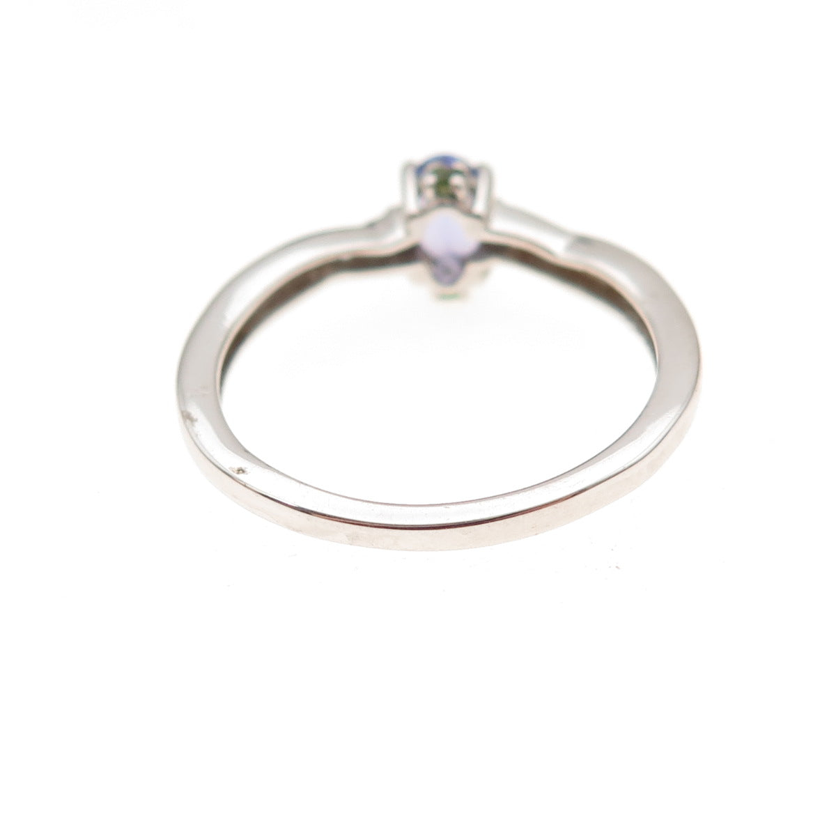 Chuck Clemency 925 Sterling Silver Real Tanzanite & White Topaz Ring Size 8
