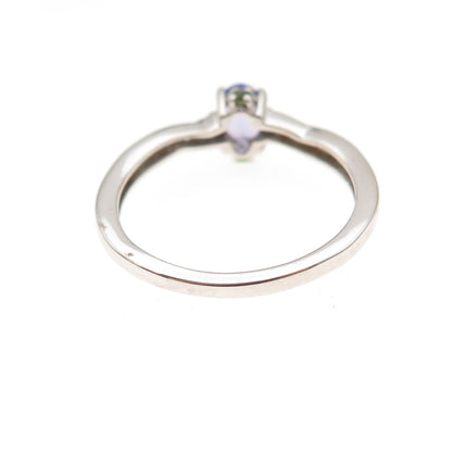 Chuck Clemency 925 Sterling Silver Real Tanzanite & White Topaz Ring Size 8