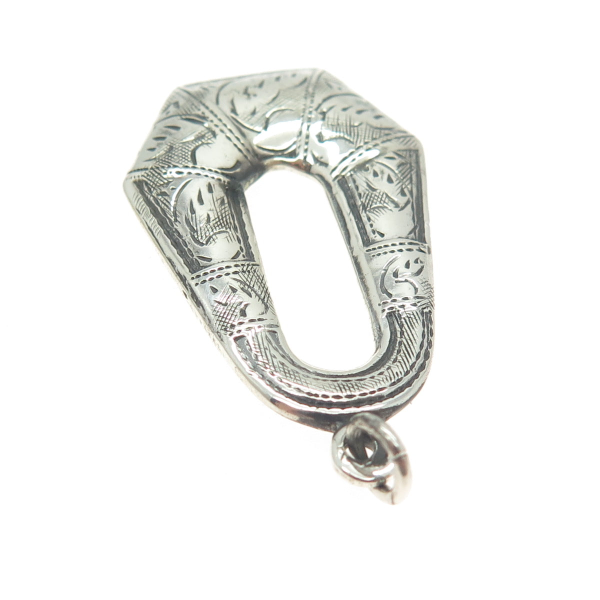 925 Sterling Silver Vintage Victorian Style Engraved Pendant