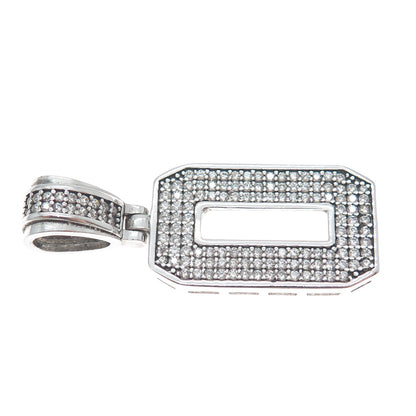 925 Sterling Silver Round-Cut Shaped C Z Letter O Initial Sparkle Pendant