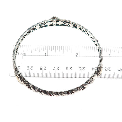 JAI by John Hardy 14K Gold 925 Sterling Silver Bangle Bracelet 8"