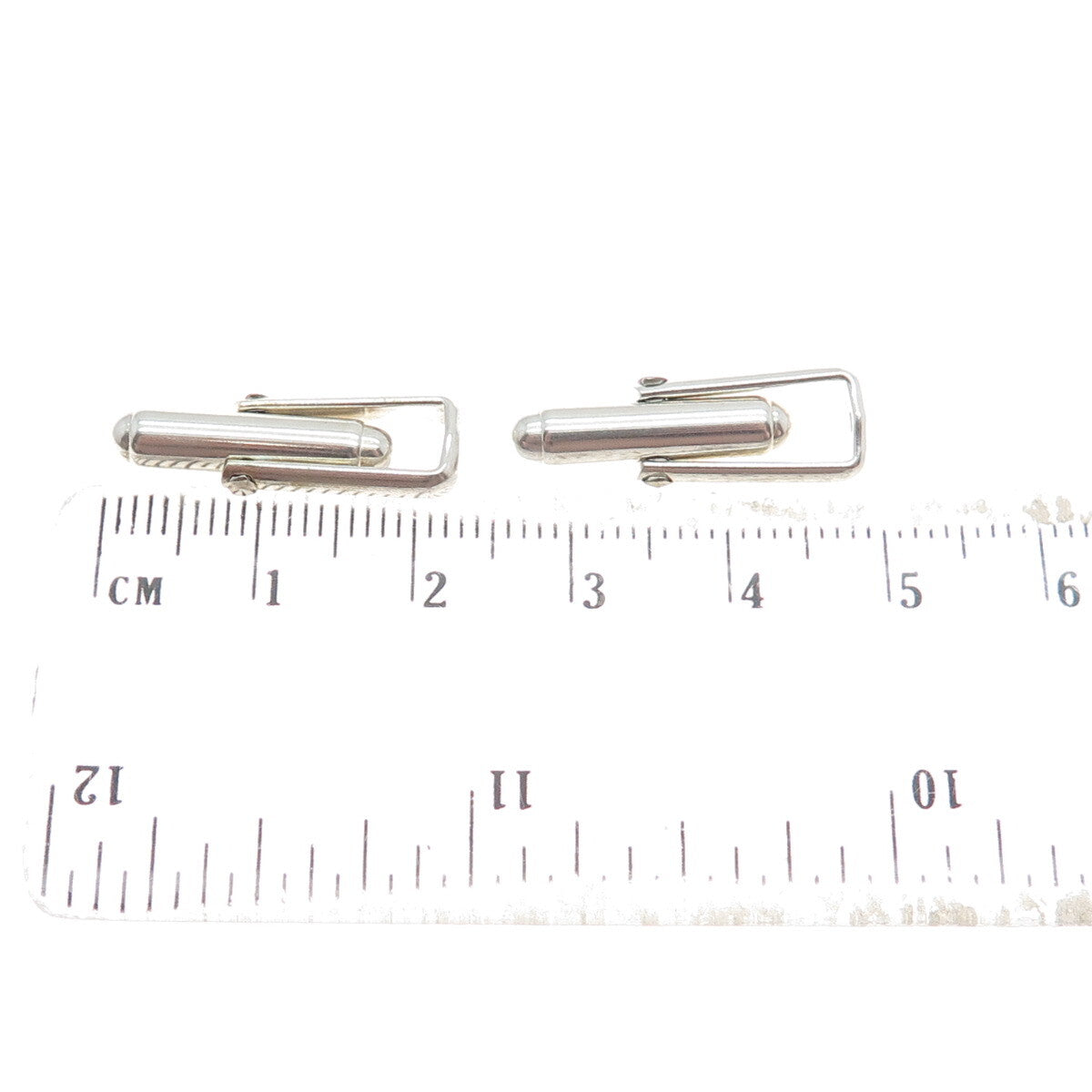 Old Stock 925 Sterling Silver Vintage SET of 8 Pair Round Bullet Cufflink Backs
