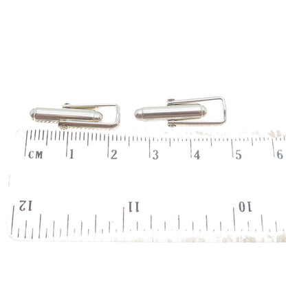 Old Stock 925 Sterling Silver Vintage SET of 8 Pair Round Bullet Cufflink Backs