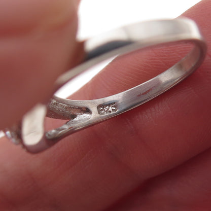 Sapna 925 Sterling Silver Round-Cut C Z Engagement Ring Size 6