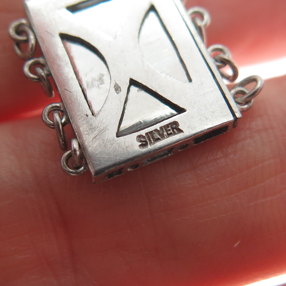 925 Sterling Silver Antique Engraved Lock Clasp for Bracelet / Necklace