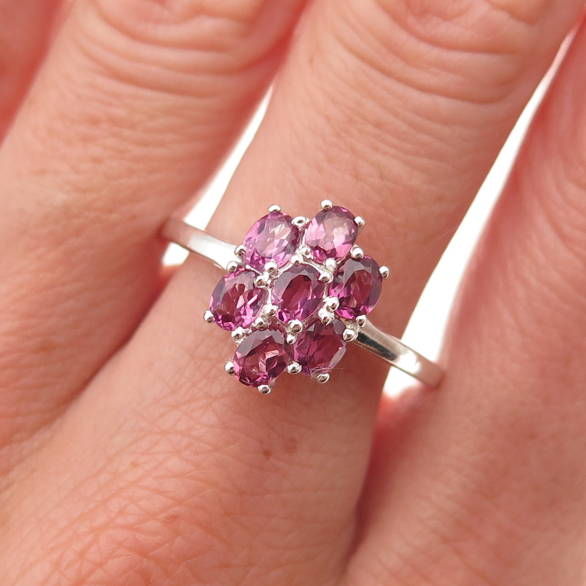 Chuck Clemency 925 Sterling Silver Real Rhodolite Ring Size 10.25