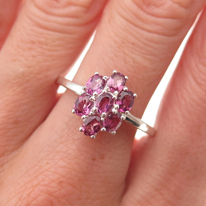 Chuck Clemency 925 Sterling Silver Real Rhodolite Ring Size 10.25