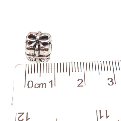 Pandora 925 Sterling Silver Present / Gift Box Slide Bead Charm