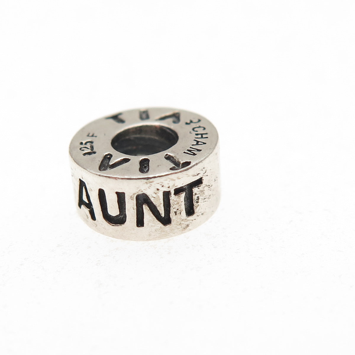 Chamilia 925 Sterling Silver Aunt Tia Tante Slide Spacer Charm