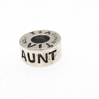 Chamilia 925 Sterling Silver Aunt Tia Tante Slide Spacer Charm