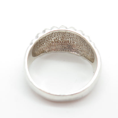 925 Sterling Silver Vintage Ribbed Ring Size 8.5