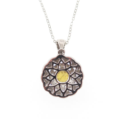 Chuck Clemency 925 Sterling Silver Real Tanzanite & Citrine Chain Necklace 20"