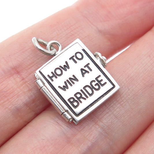 925 Sterling Vintage How To Win At Bridge Get A Horseshoe Mini Locket Pendant