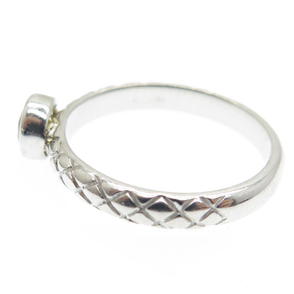 FADI 925 Sterling Silver Real Lime Citrine Gem Cage / Wicker Ring Size 7.75