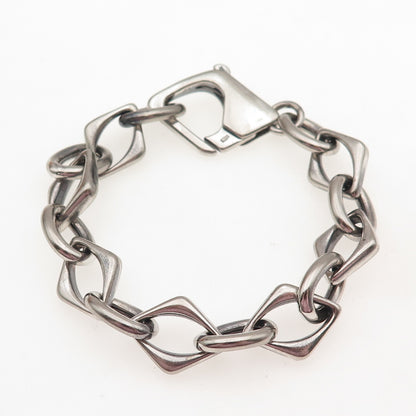 HAN 925 Sterling Silver Vintage Modernist Link Bracelet 6"
