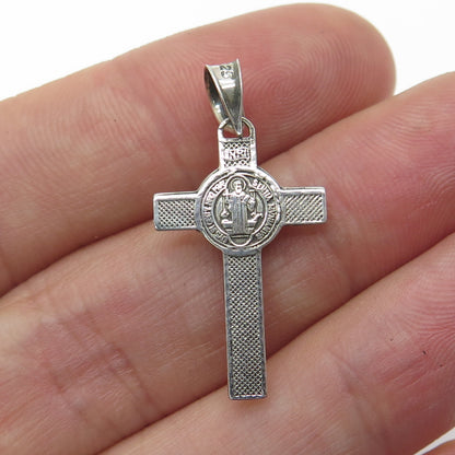 MC211 925 Sterling Silver Vintage Mexico Crucifix Cross Pendant