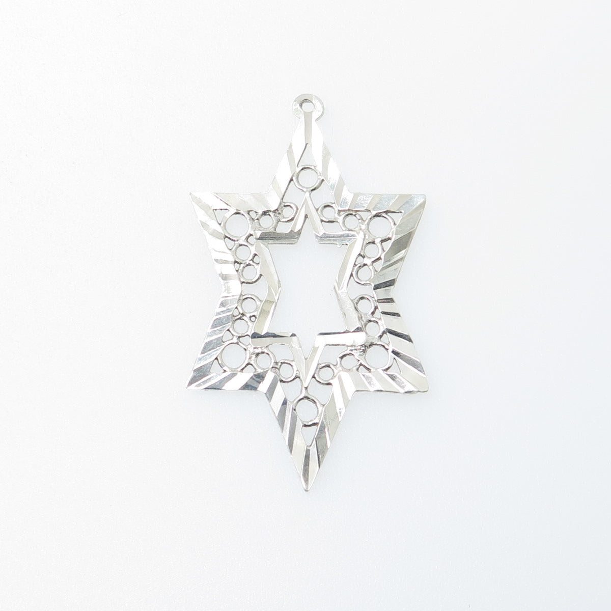 925 Sterling Silver Vintage Star of David Charm Pendant