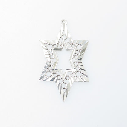 925 Sterling Silver Vintage Star of David Charm Pendant