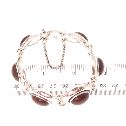 Niels Erik From 925S Sterling Silver Vintage Denmark Amber Modernist Bracelet 7"