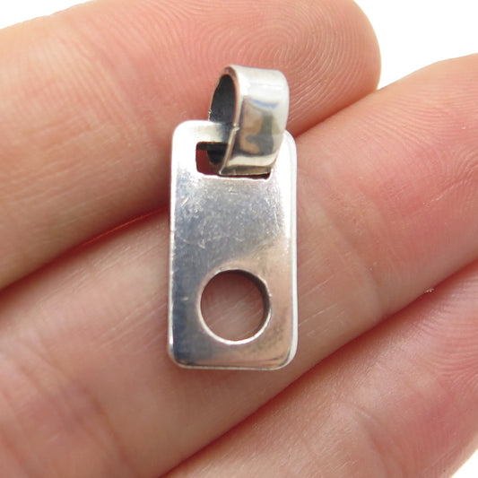 925 Sterling Silver Vintage Bottle Opener Minimalist Charm Pendant